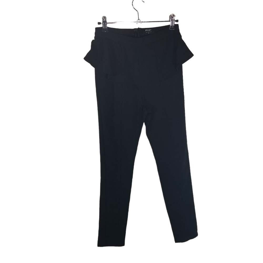 Nasty Gal black hip ruffle slim pants